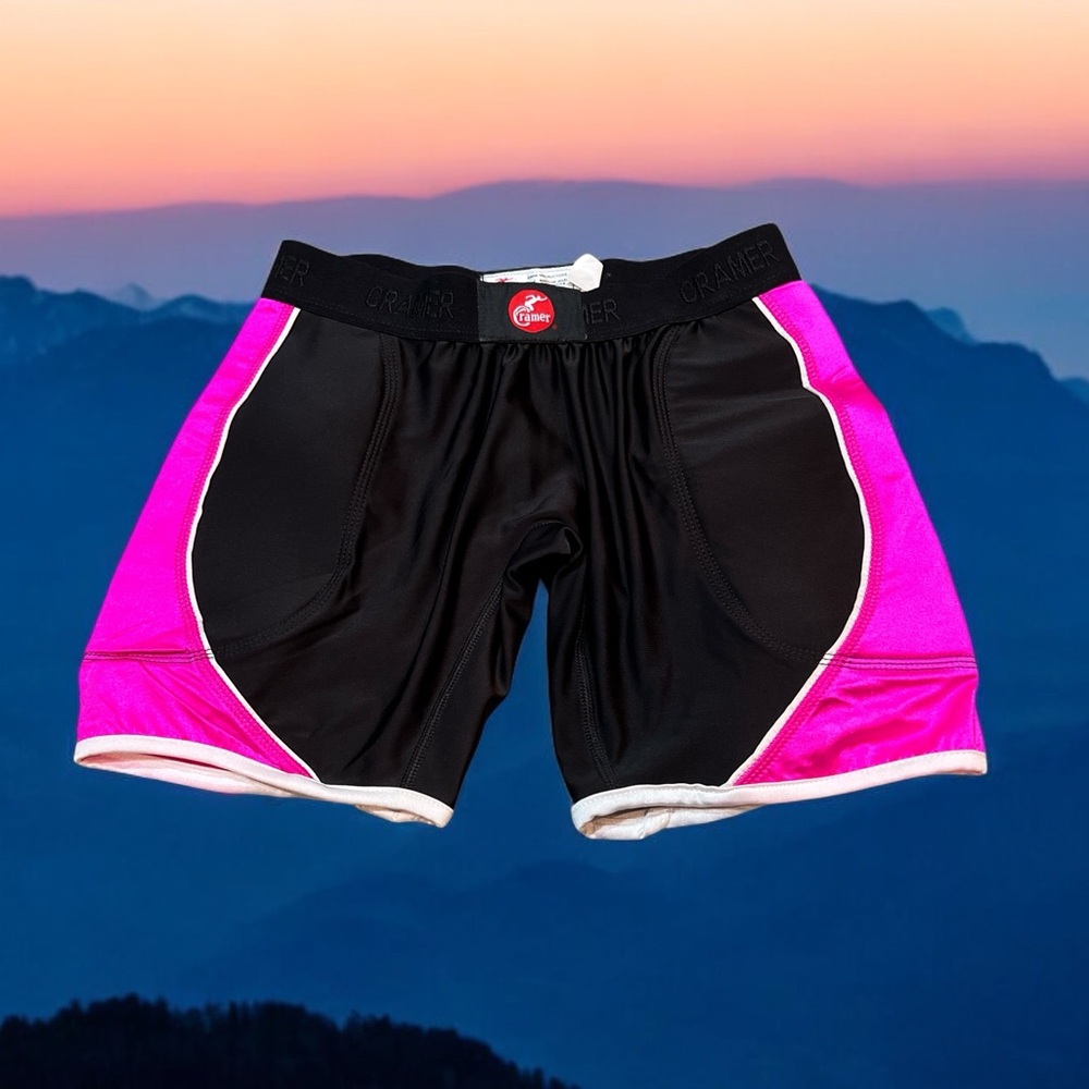 Women's Black & Hot Pink Athletic Shorts